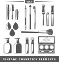 Vintage cosmetics elements