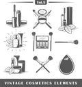 Vintage cosmetics elements