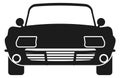Vintage coupe front view. Convertible car icon Royalty Free Stock Photo