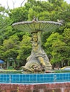 Vintage courtyard fountain in the public park