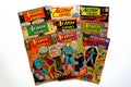 Vintage Covers of ACTION COMICS - DC Comics. American Comic book with Superman and Supergirl the first major superhero characters