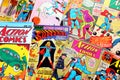 Vintage Covers of ACTION COMICS - DC Comics. American Comic book with Superman and Supergirl the first major superhero characters