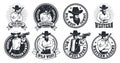 Vintage cowboy logos, or badges