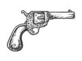 Vintage cowboy revolver engraving vector Royalty Free Stock Photo