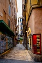 vintage cozy narrow streets of palma de mallorca