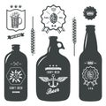 Vintage craft beer bottles brewery label sign set