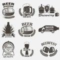 Vintage craft beer brewery emblems Royalty Free Stock Photo