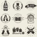 Vintage craft beer brewery emblems Royalty Free Stock Photo