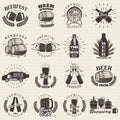 Vintage craft beer brewery emblems Royalty Free Stock Photo