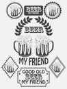 Vintage craft beer brewery emblems, labels and design elements. Beer my best friend.