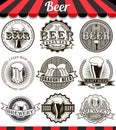 Vintage craft beer brewery emblems, labels and design elements