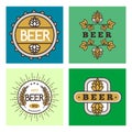 Vintage craft beer retro logo badge design emblems vector icons pub labels collection Royalty Free Stock Photo