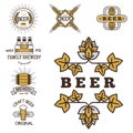 Vintage craft beer retro logo badge design emblems vector icons pub labels collection Royalty Free Stock Photo