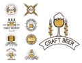 Vintage craft beer retro logo badge design emblems vector icons pub labels collection Royalty Free Stock Photo