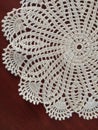 Vintage crochet doily close up