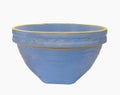 Vintage crockery blue mixing bowl isolated