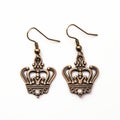 Vintage Crown Earrings In Copper - Functional And Stylish