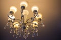 Vintage crystal chandelier in the foyer Royalty Free Stock Photo