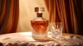 Vintage Crystal Liquor Decanter On Table