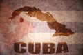 Vintage cuba map Royalty Free Stock Photo