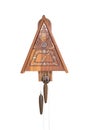 Vintage cuckoo clock isolated for creative background.cuckoo clock hanging