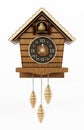 Vintage cuckoo clock isolated on white background. 3D illustration