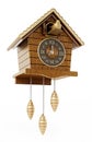 Vintage cuckoo clock isolated on white background. 3D illustration Royalty Free Stock Photo