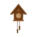 Vintage cuckoo clock. Vector. isolated on white