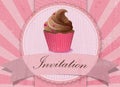 Vintage cupcake background