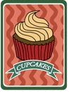Vintage cupcake poster design