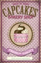 Vintage cupcake poster design