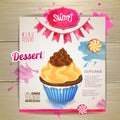 Vintage cupcake poster design