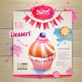 Vintage cupcake poster design