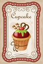 Vintage cupcake poster.