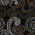 Vintage curve pattern with grunge effect