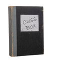 Vintage cuss box, isolated on white background. New Year Resolution maybe. Royalty Free Stock Photo