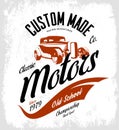 Vintage custom hot rod motors vector logo concept isolated on white background Royalty Free Stock Photo