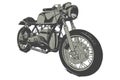 Vintage Custom Motorcicle Graphic Poster Illustration.