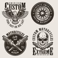 Vintage custom motorcycle badges set Royalty Free Stock Photo