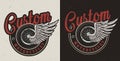 Vintage custom motorcycle colorful badge