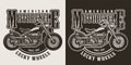 Vintage custom motorcycle emblem Royalty Free Stock Photo