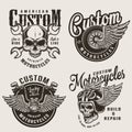 Vintage custom motorcycle emblems