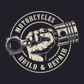 Vintage custom motorcycle logotype concept