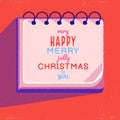 Vintage cute hand drawn artistic note. Very happy Merry jolly Christmas to you template.