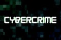 Vintage cybercrime text title on tv screen noise background, with multi glitch effect, old technology computer hacker concept