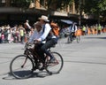 Vintage Cycle Club of Victoria members participate at the 2019 Australia Day Parade in Melbourne