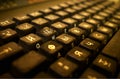 Vintage Cyrillic and English keyboard of typewriter background