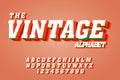 Vintage 3d fonts, alphabet letters and numbers. Text font effects for alphabet design titles