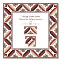 Vintage 3D frame 213 Flower Cross Polygon Geometry Royalty Free Stock Photo