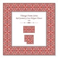 Vintage 3D frame 426 Red Geometry Cross Polygon Flower Royalty Free Stock Photo